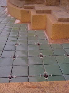 New tile is installed in the original color (Generously donated by NS Ceramic)