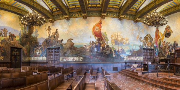 Fully restored Mural Room and Lighting, 2015